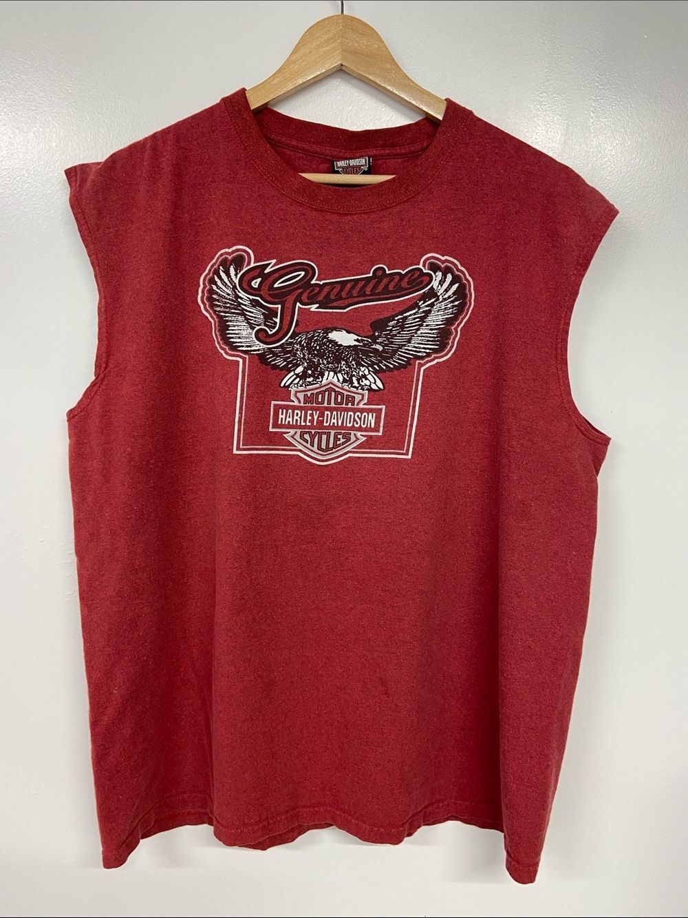 Harley-Davidson "Rockville" Burgundy Sleevless Men’s Tee Size XL